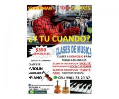 CLASES A DOMICILIO DE: VIOLIN, GUITARRA Y PIANO