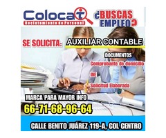 SOLICITO AUXILIAR CONTABLE