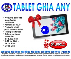 TABLET GHIA ANY DE 10" Y BATERIA DE LARGA DURACION