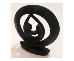 Preciosa Escultura De Piedra Color Negro Mate De 23 Cm