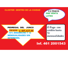 PRE VENTA LOTES PEDREGAL DEL JUNCO