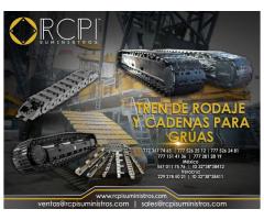 Tren de rodaje y cadenas para gruas