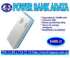 POWER BANK ADATA PT100 BLANCO CON AZUL