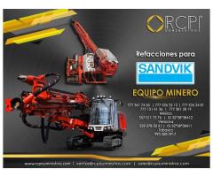 Refacciones para equipo minero Sandvik