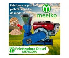 Peletizadora Diesel MKFD200A pellets de astilla de madera