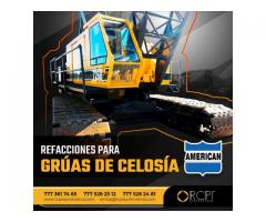 refacciones para grúas industriales Terex American