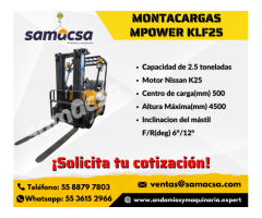 Montacargas marca Mpower 2.5 ton