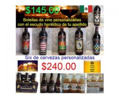 BOTELLAS DE VINO PERSONALIZADAS CON EL ESCUDO HERÁLDICO DE TU APELLIDO