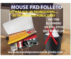 FOLLETOS Y AGENDAS CON LA FORMA DE MOUSE PAD