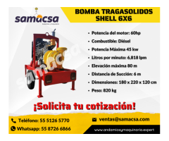 Bomba Traga solidos Shell 6x6 con 6” de succión