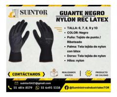 Guante Negro de Nylon con latéx