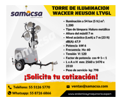 Torre de Iluminación Wacker motor a diésel y gasolina