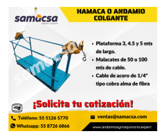 Hamaca para trabajo en conjunto de 2 malacates manuales