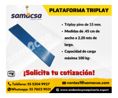 Plataforma triplay, para cuerpo de andamio