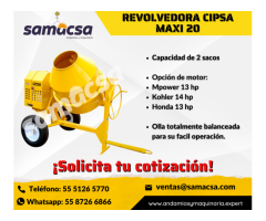 Revolvedora CIPSA maxi 20 con un motor de alta potencia y una olla reforzada