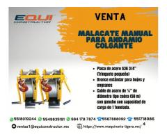 Venta de Malacate Manual para Andamio Colgante.