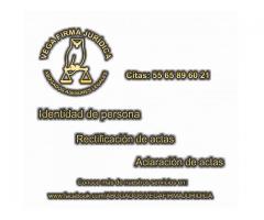 RECTIFICACIÓN y ACLARACIÓN DE ACTAS, IDENTIDAD DE PERSONA Asesoría Legal 55 65 89 60 21