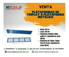 Venta de Plataformas de Triplay o Plataforma Metálica.