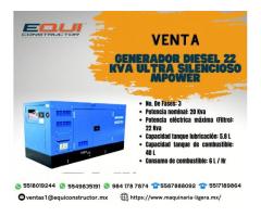 Venta de Generador Diesel 22 KVA Ultra Silencioso MPOWER.