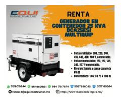 Renta de Generador en Contenedor 25 KVA DCA25ESI Multiquip.