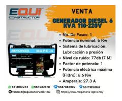 Venta de Generador Diésel 6 KVA 110-220V.