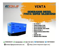 Venta de Generador Diésel 77KVA Super Silencioso.