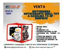 Venta de Motobomba Autocebante Shell 4x4 a Gasolina 7.5 HP-SHW4075.