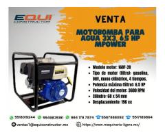 Venta de Motobomba para Agua 3x3, 6.5 HP MPOWER.