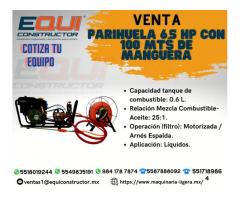 Venta de Parihuela 6.5 HP con 100 Mts de Manguera.