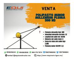 Venta de Polipasto Minor Millenium Pluma 500 Kg.