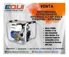 MOTOBOMBA AUTOCEBANTE HYUNDAI 6.7 HP 2X2 4 TIEMPOS