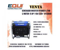 Venta de Generador Inverter Hyundai 8.7KW C/Motor 15 HP 110V/220V - HYE8800I.