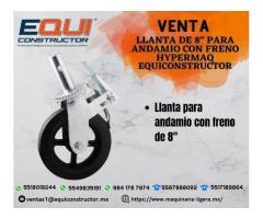 Venta de Llanta de 8" para Andamio con Freno Hypermaq EquiConstructor.