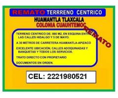 SE VENDE TERRENO CÉNTRICO HUMANTLA- COLONIA CUAUTHEMOC