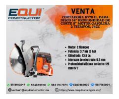 Venta de Cortadora K770 II, para Disco 14" Profundidad de Corte 5" Motor Gasolina 2 Tiempos, 74CC.