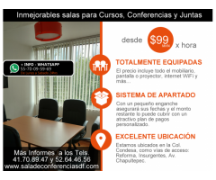 Renta de salones para cursos desde $99 pesos Col. Condesa