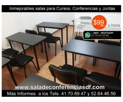 Renta de Salas para conferencias desde $99 pesos Col. Condesa