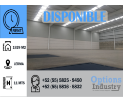 Oportunidad de renta de bodega industrial en Lerma