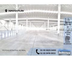 Disponibilidad inmediata de renta de nave industrial en Tepotzotlán