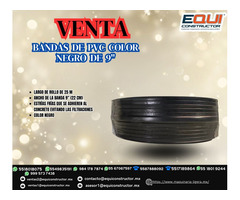 Venta Bandas de pvc color negro de 9”