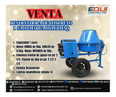 Revolvedora de concreto 1 saco marca Hypermaq