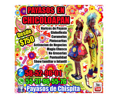 DIVERSION SHOW SORPRESAS PAYASOS EN CHICOLOAPAN