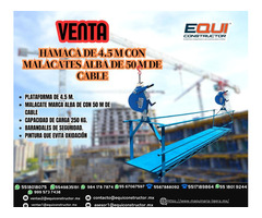 Hamaca de 4.5 m c/malacates ALBA de 50m de cable