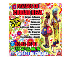 PAYASOS DIVERSION SHOW REGALOS EN NEZA