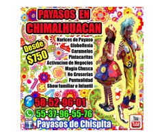 PAYASOS DIVERSION SHOW REGALOS EN CHIMALHUACAN