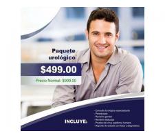 SUPER PROMOCIÓN "PAQUETE UROLOGICO" DE $1399 A $499