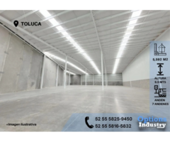 Disponibilidad de espacio industrial en alquiler en Toluca