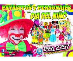 PAYASOS y PERSONAJES PARA DIA DEL NIÑO - CDMX/EdoMex