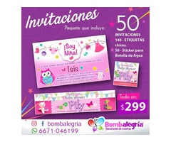 INVITACIONES PARA FIESTAS. Culiacán.