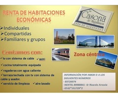 Renta de habitaciones económicas INDIVIUALES Y COMPARTIDAS